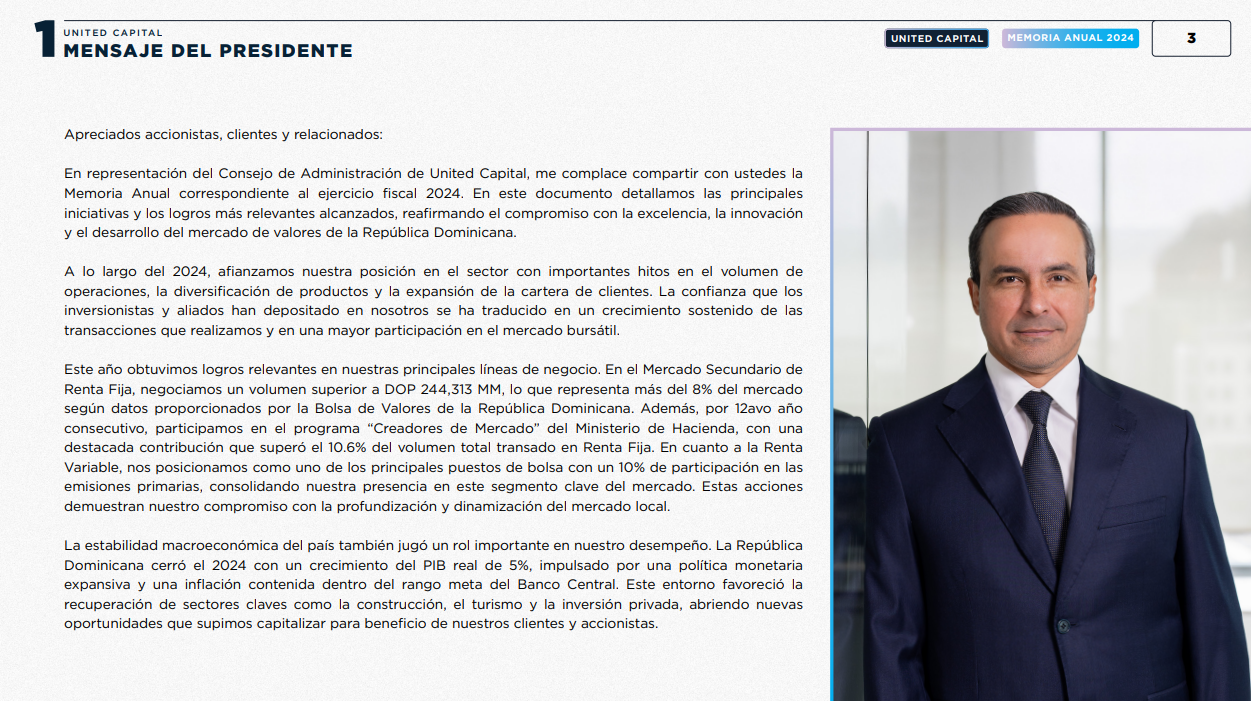 MENSAJE DEL PRESIDENTE